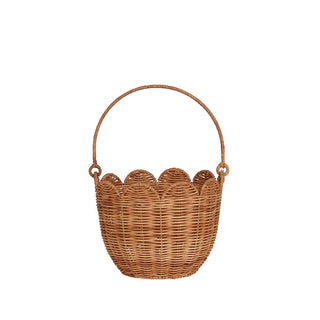 Panier en rotin tulipe avec anse natural enfants olli ella coton en herbe