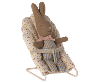 Lapin My Rose Bleu à carreaux maileg coton en herbe chambre enfants