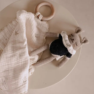 doudou lange en gaz de coton hirondelles Gentil Coquelicot Coton en Herbe