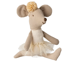 Souris danseuse petite soeur blanc cassé