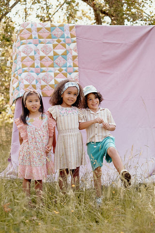 Robe Jyoti effet patchwork louise misha coton en herbe