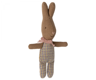 Lapin My Rose Bleu à carreaux maileg coton en herbe