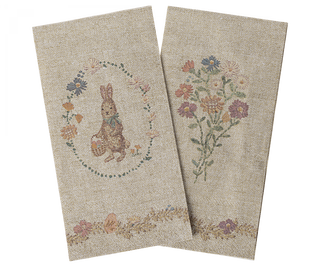 Serviettes de table Lapin de Pâques maileg coton en herbe
