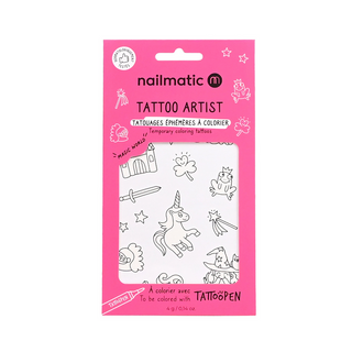 Tatouages à colorier - Tattoo Artist Magic World nailmatic coton en herbe