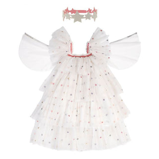 Déguisement d'ange en tulle à paillettes coton en herbe