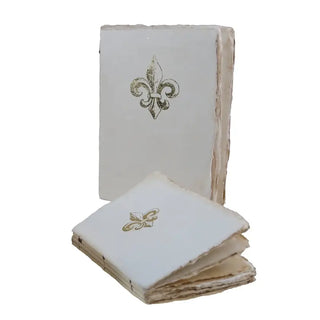 Carnet en papier parchemin motif Fleur de Lys epigram coton en herbe