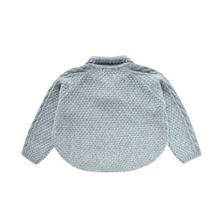 Cape Khella bleu pour enfants en maille louise misha coton en herbe