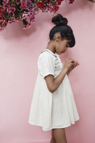 Robe brodée smocks emile et ida coton en herbe