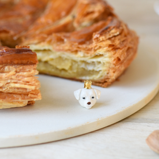 fève tête de chien blanc baubels coton en herbe