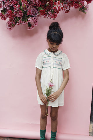 Robe brodée smocks emile et ida coton en herbe