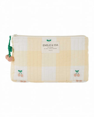 Trousse de Maquillage coton molletonné vichy jaune emile et ida coton en herbe