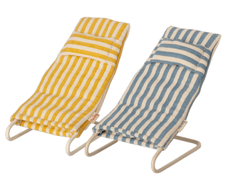 Lot de 2 chaises longues de plage souris