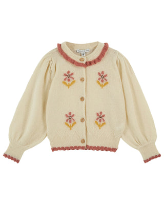 cardigan fleur gilet maille emile et ida coton en herbe
