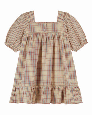 Robe carreaux vanille brodée emile et ida coton en herbe