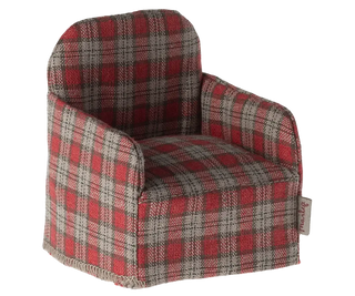 fauteuil rouge vichy souris