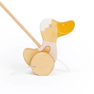 Canard à pousser rose Friendly Toys Coton en Herbe
