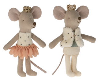 Souris jumeaux royaux rose maileg coton en herbe enfants