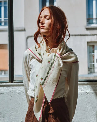 Foulard rose femme emile et ida coton en herbe