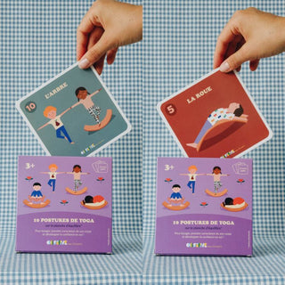 10 Cartes de Yoga Enfant observe montessori coton en herbe postures enfants