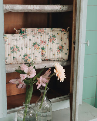 Trousse de Maquillage matelassée fleurs emile et ida coton en herbe
