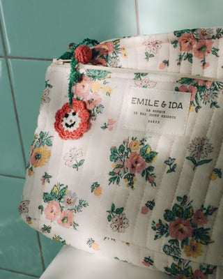 fleurs Trousse de Maquillage matelassée fleurs emile et ida coton en herbe