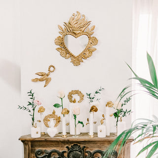 Miroir Narcisse doré signé Boncoeurs, chez Coton en Herbe