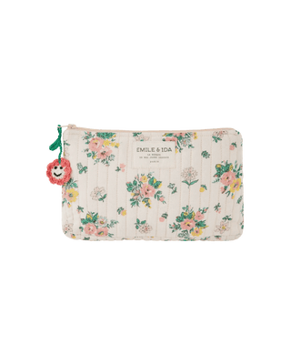 Trousse de Maquillage matelassée fleurs emile et ida coton en herbe