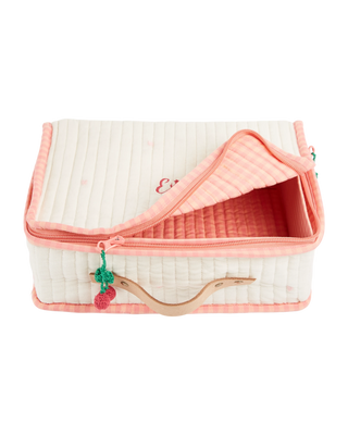 ouverture Valise petit format matelassée cerise emile et ida coton en herbe