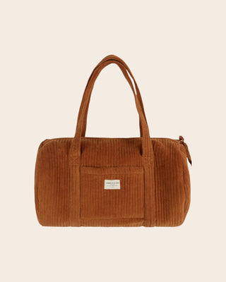 sac week end en velours caramel Emile et Ida pour Coton en herbe