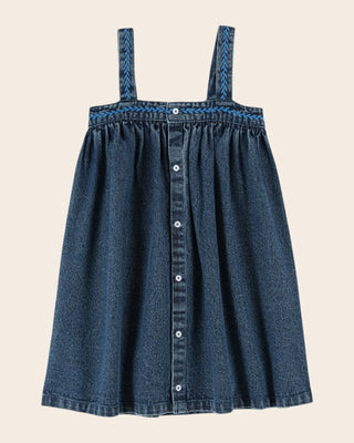Robe à bretelle denim bleu emile et ida coton en herbe