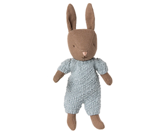 Lapin, Micro - Marron - Combinaison tricot Bleue