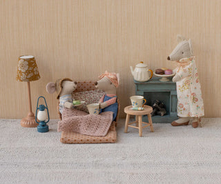 Canapé-lit Souris à pois accessoires maileg coton en herbe enfants