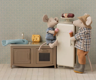 Réfrigérateur frigo Blanc souris maileg coton en herbe