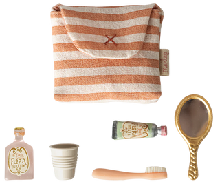 Trousse de toilettes, Souris - Rayé rouge
