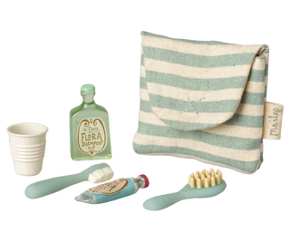 Trousse de toilettes, Souris - Rayé Bleu