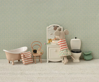 Trousse de toilettes, Souris - Rayé rouge