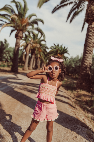 Top Florentina vichy rouge enfants louise misha coton en herbe