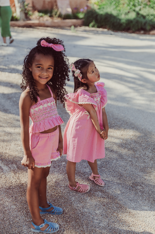 Top Florentina vichy rouge enfants louise misha coton en herbe