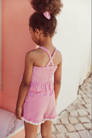 Top Florentina vichy rouge enfants louise misha coton en herbe