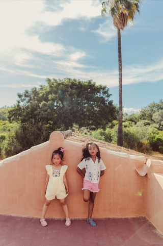 Short Vallaloid vichy rose enfants louise misha coton en herbe