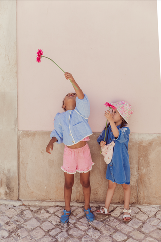 Short Vallaloid vichy rose enfants louise misha coton en herbe