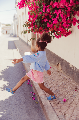 Short Vallaloid vichy rose enfants louise misha coton en herbe