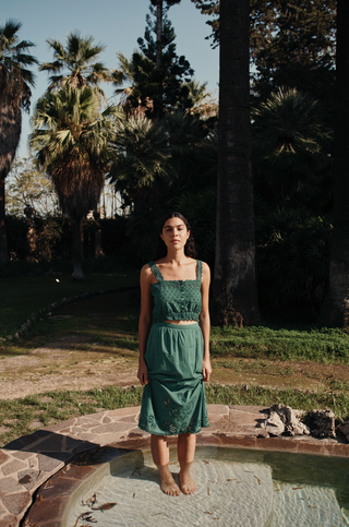 Top kivi vert femme louise misha coton en herbe