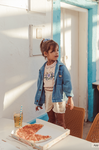 Veste Raphael style bleu de travail enfants louise misha coton en herbe
