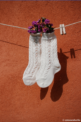 Chaussettes hautes coton chaud avec ajouré latéral