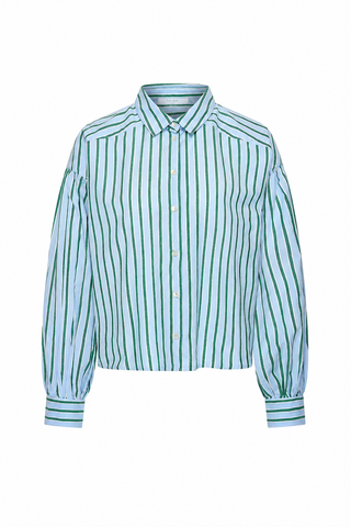 Chemise Sarah short sea blouse green sea stripe