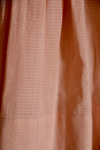 Robe à smocks voile carreau rose nude
