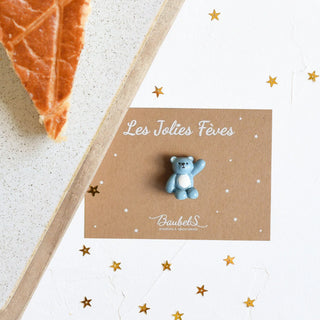 jolie fêve ours bleu Baubels coton en herbe