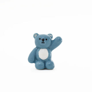 Fêve ours en peluche bleu naissance Baubels coton en herbe