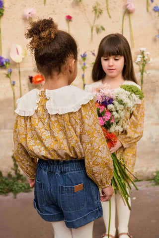 Blouse Clea jaune fleurs louise misha coton en herbe